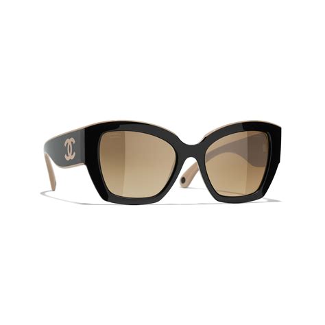 chanel butterfly sunglasses black and beige|Chanel sunglass case price.